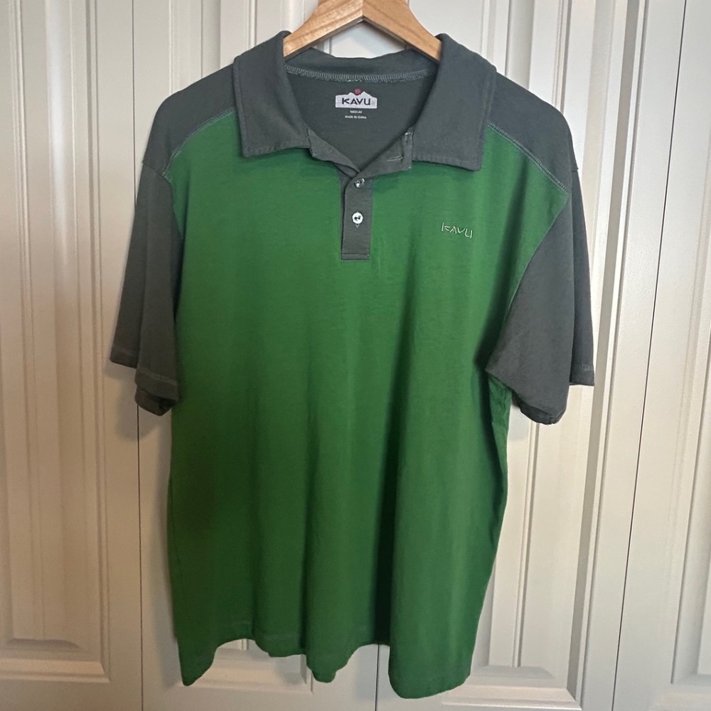 KAVU Men's Bamboo Polo, Medium, Clay/Verde